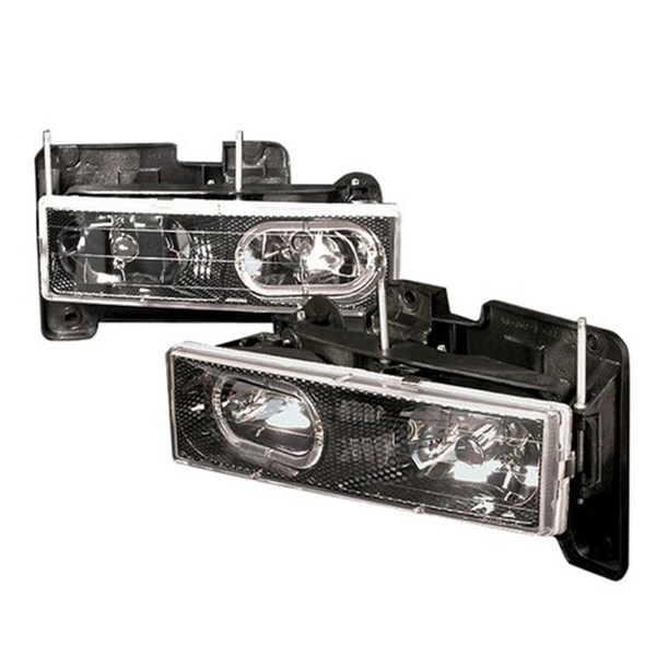 Overtime Crystal Housing Headlights for 88 to 98 Chevrolet C10- Chrome - 17 x 16 x 11 in. OV3197484 - main